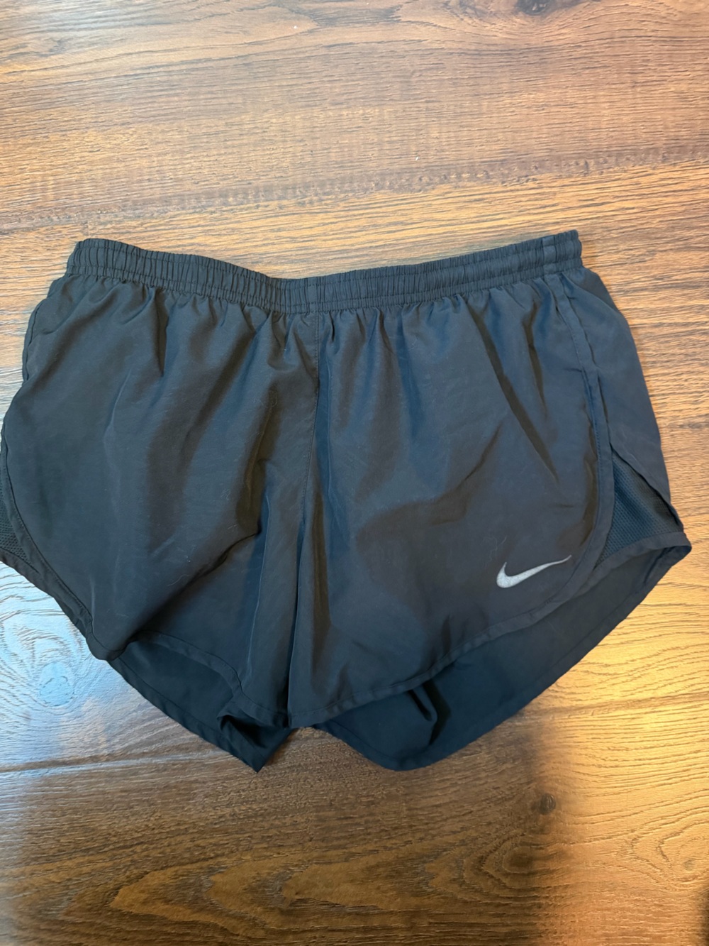 Nike Black Athletic Running Shorts with Reflective Swoosh